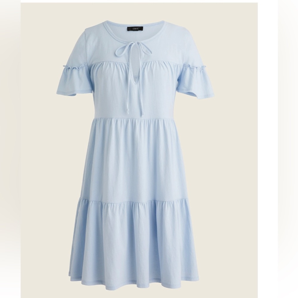 NWT J.Crew broken in jersey tiered mini dress